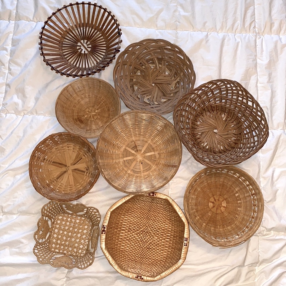 Vintage BOHO wicker basket wall decor